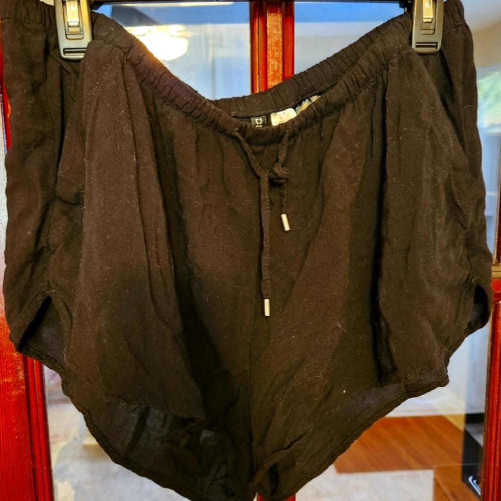 Black Linen Shorts